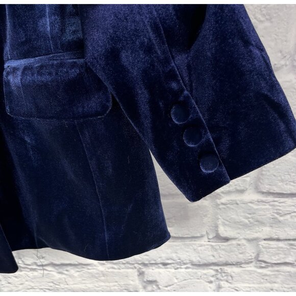 COLLEEN LOPEZ Women's Blue Floral Embroidered Velvet Blazer NWT Medium - Picture 2 of 6